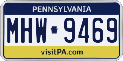 PA license plate MHW9469