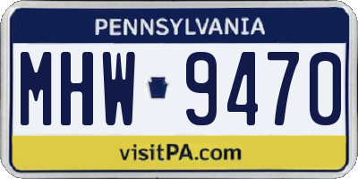 PA license plate MHW9470