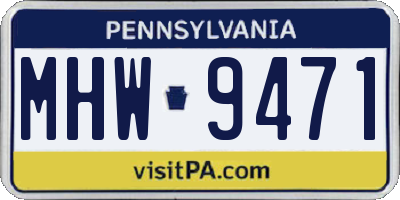 PA license plate MHW9471