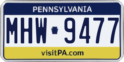 PA license plate MHW9477