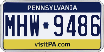 PA license plate MHW9486