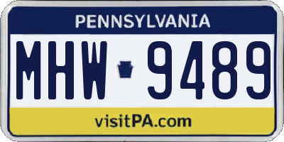 PA license plate MHW9489