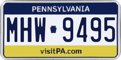 PA license plate MHW9495