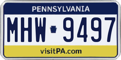 PA license plate MHW9497