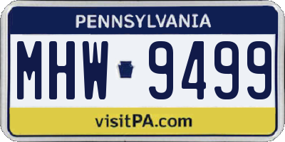 PA license plate MHW9499
