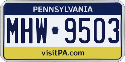 PA license plate MHW9503