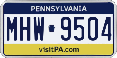 PA license plate MHW9504
