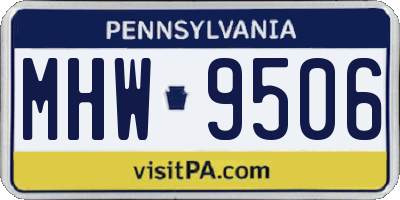 PA license plate MHW9506