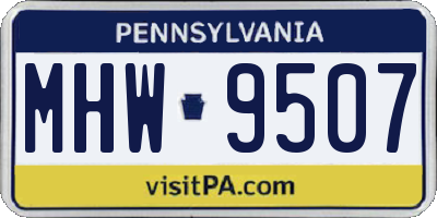 PA license plate MHW9507