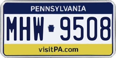 PA license plate MHW9508