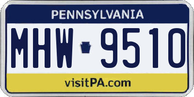 PA license plate MHW9510