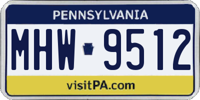 PA license plate MHW9512