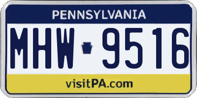 PA license plate MHW9516