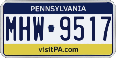 PA license plate MHW9517