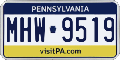 PA license plate MHW9519