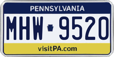 PA license plate MHW9520