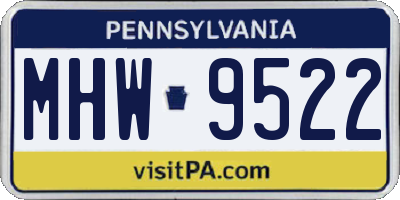 PA license plate MHW9522