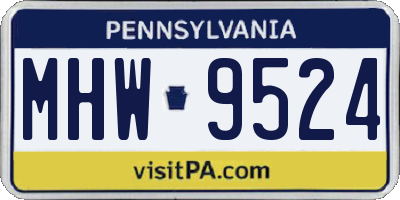 PA license plate MHW9524