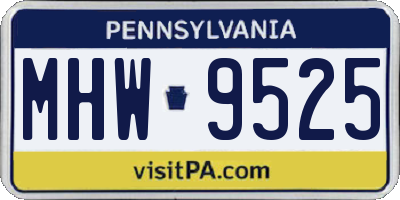 PA license plate MHW9525