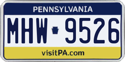 PA license plate MHW9526