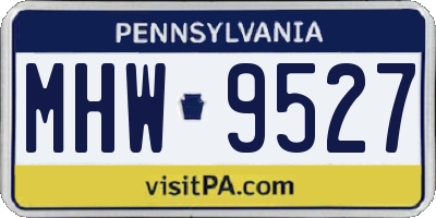 PA license plate MHW9527