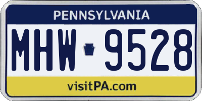 PA license plate MHW9528