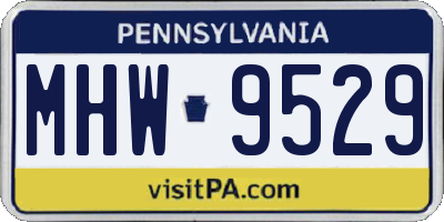 PA license plate MHW9529
