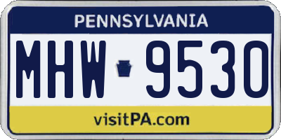 PA license plate MHW9530
