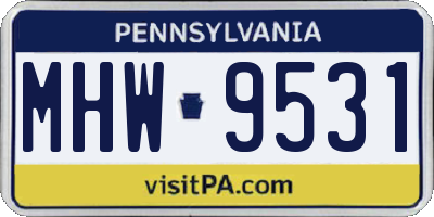 PA license plate MHW9531