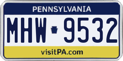 PA license plate MHW9532