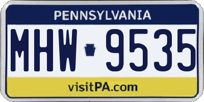 PA license plate MHW9535