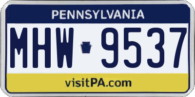 PA license plate MHW9537