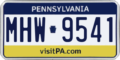 PA license plate MHW9541