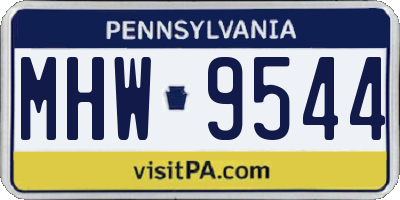 PA license plate MHW9544