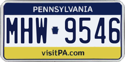 PA license plate MHW9546