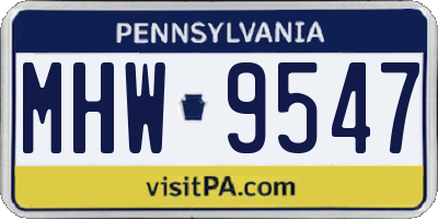PA license plate MHW9547