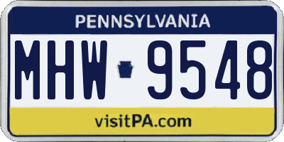 PA license plate MHW9548