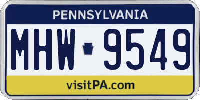 PA license plate MHW9549
