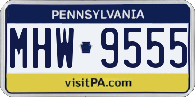 PA license plate MHW9555