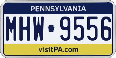 PA license plate MHW9556
