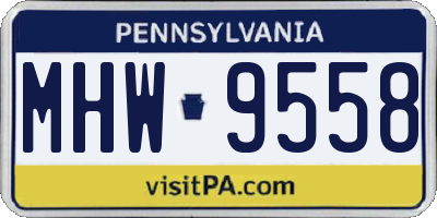 PA license plate MHW9558