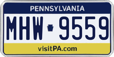 PA license plate MHW9559