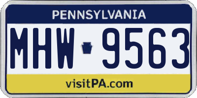 PA license plate MHW9563