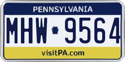 PA license plate MHW9564
