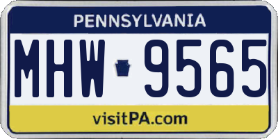 PA license plate MHW9565