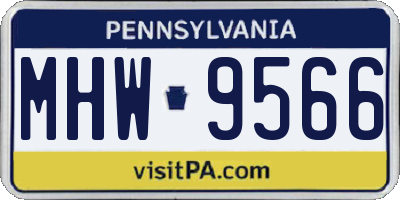 PA license plate MHW9566
