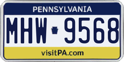PA license plate MHW9568