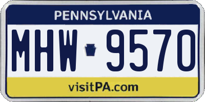 PA license plate MHW9570