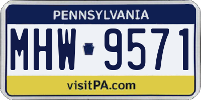 PA license plate MHW9571