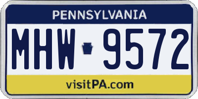 PA license plate MHW9572